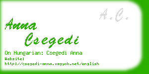 anna csegedi business card